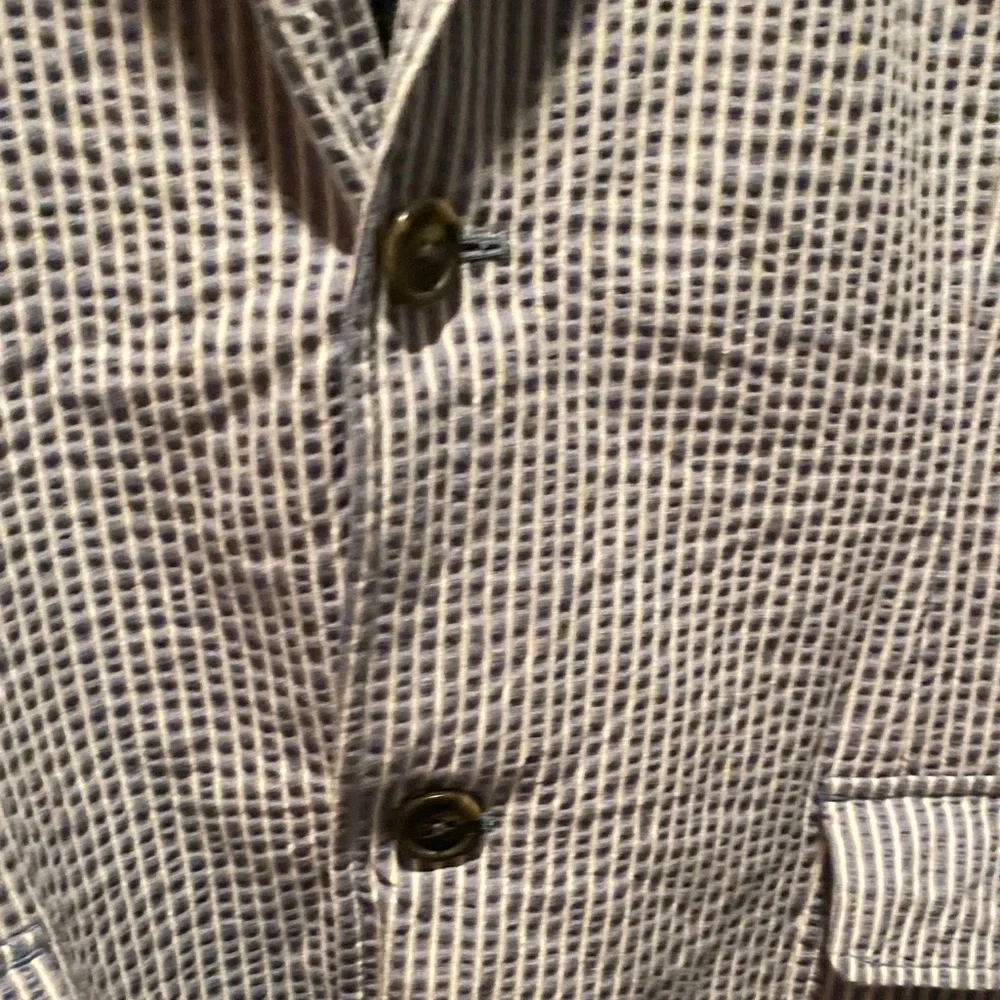 Seersucker Blazer Mens L Blue Taupe Summer Jacket John Bartlett Consensus